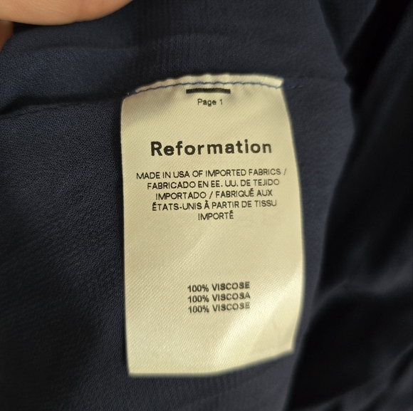 NWT Reformation Navy Senna Dress 100% Viscose 16 - Picture 11 of 13